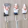 4 шт. мультяшный шеф-повар нержавеющая сталь липкий крючок для одежды пальто шляпа вешалка для кухни ванная комната нержавеющие крючки для полотенец
