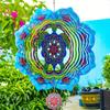 1pc 3D Mandala Wind Spinner, Metal Geometric Pattern, Hanging Chimes, Kinetic Outdoor Garden & Indoor Decor