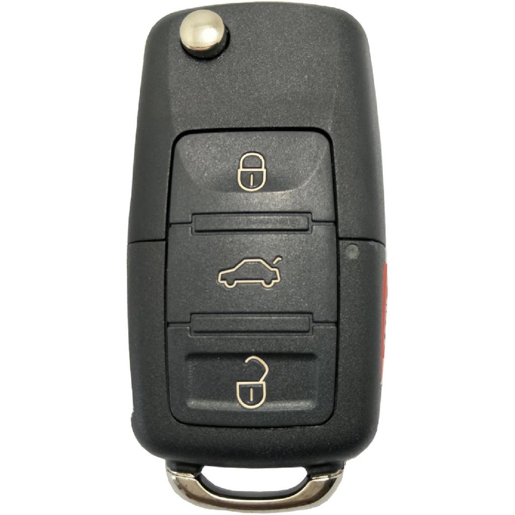 Сменный корпус ключа-брелока, подходит для VW Volkswagen Jetta Passat Golf Beetle Rabbit GTI CC EOS, 4 кнопки, бесключевой доступ, корпус пульта дистанционного управления с необрезанным лезвием