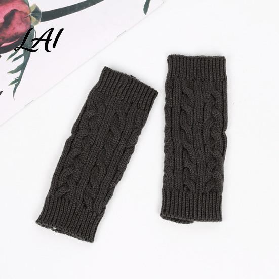 Thumb Hole Wrist Warmers Women Ribbed Arm Warmers Stretchy Cable Knitted Fingerless Gloves Lightweight Warm Sleeves Soft Mitten Half Finger
