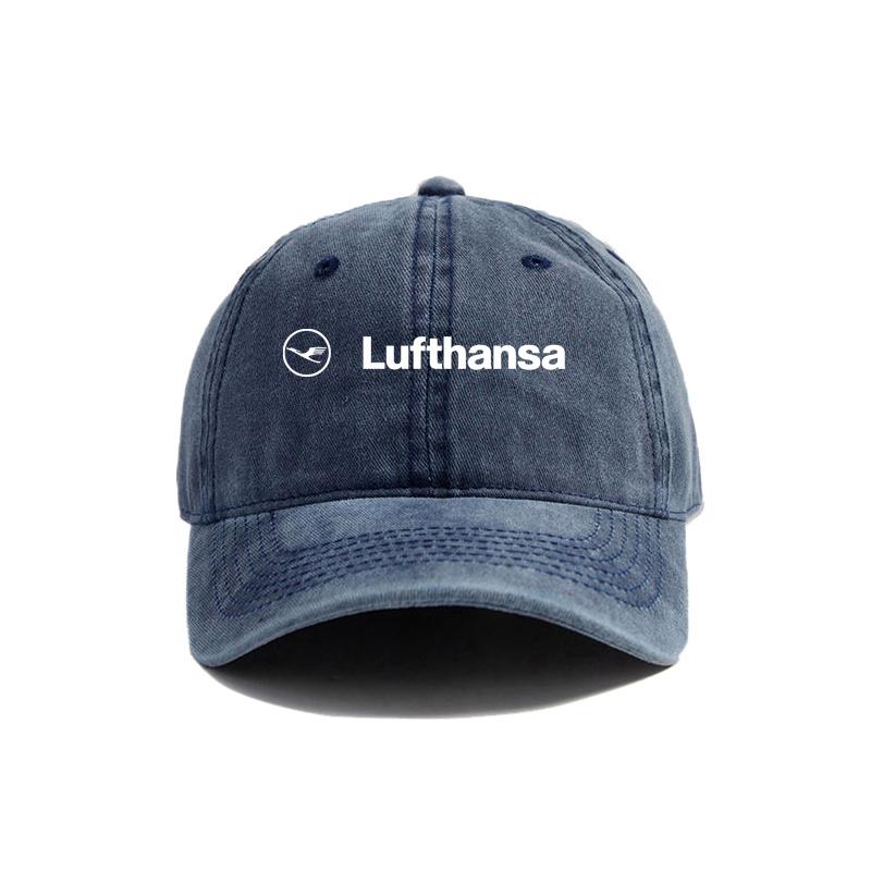 Бейсболка Lufthansa Потертые Кепки Кепка Унисекс Ретро Для улицы Летняя Регулируемая Кепка Lufthansa MZ-595