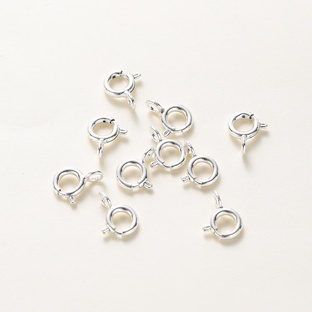 10pcs/ 14K 18K Gold Round Spring Clasp With Jump Ring Open Connect Clasp For DIY Jewelry Necklace Chain Making Accessories