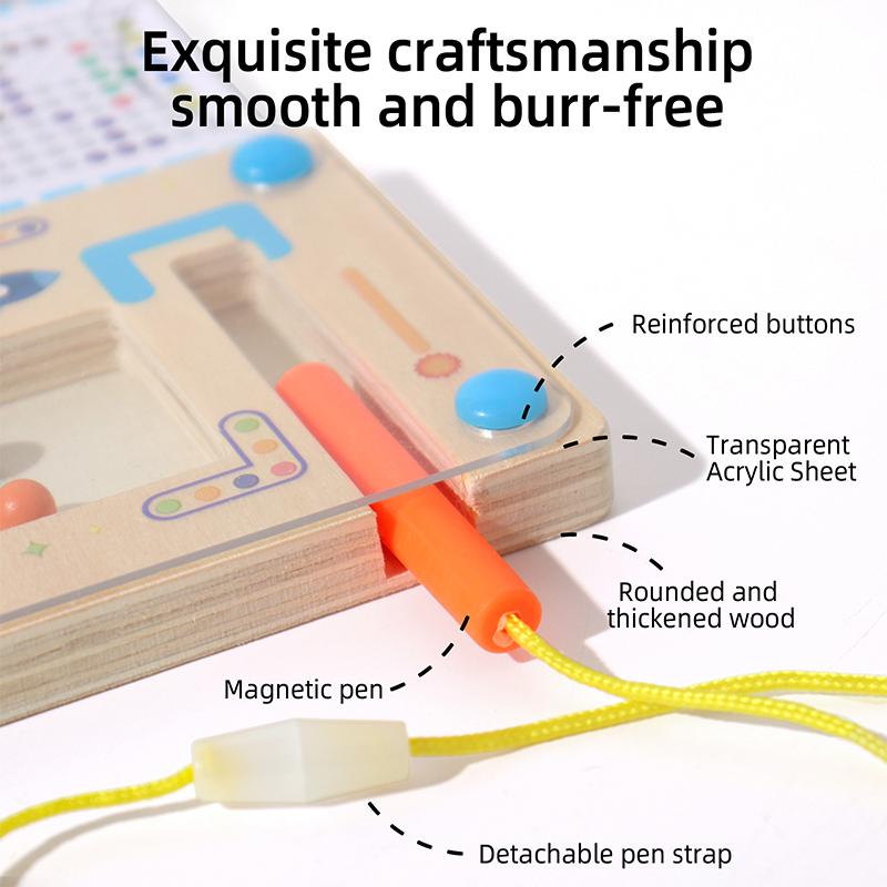 Магнитные сортировочные игры Монтессори Пазлы Игрушки Лабиринтная доска Обучение цвету Счету Классификация Чисел Деревянные Развивающие Игрушки