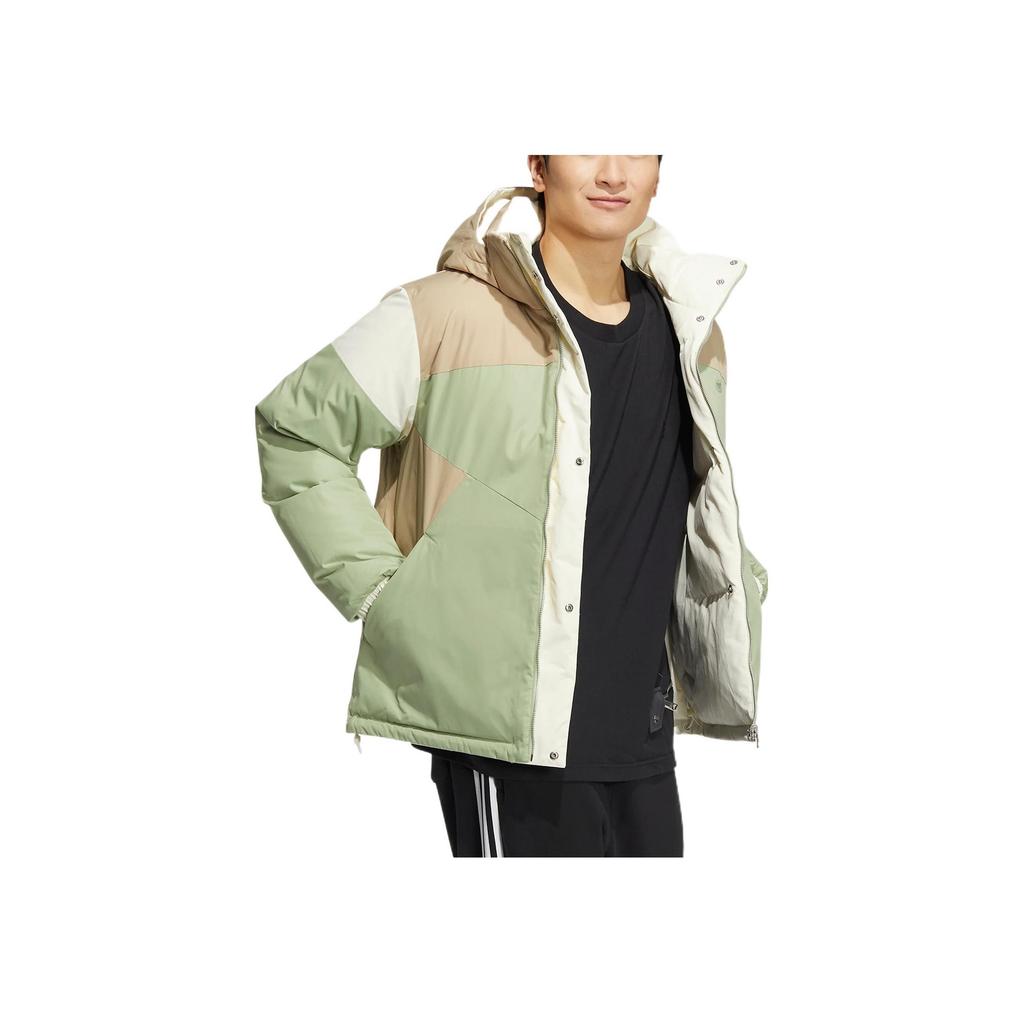 Adidas Originals Sporty Down Print Logo Zip Hooded Reversible Down Jacket Men Outerwear Multicolor HS9466