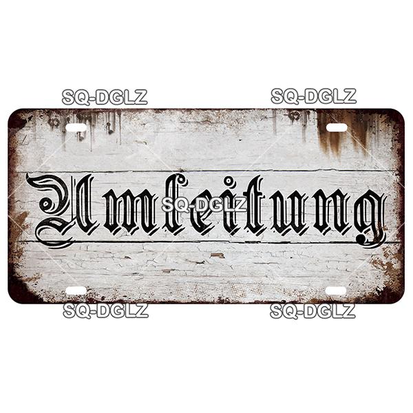 SQ-DGLZ Minen German Road License Plate Warning Tin Sign State Wall Decoration Metal Sign Home Decor Painting Plaques Art Poster