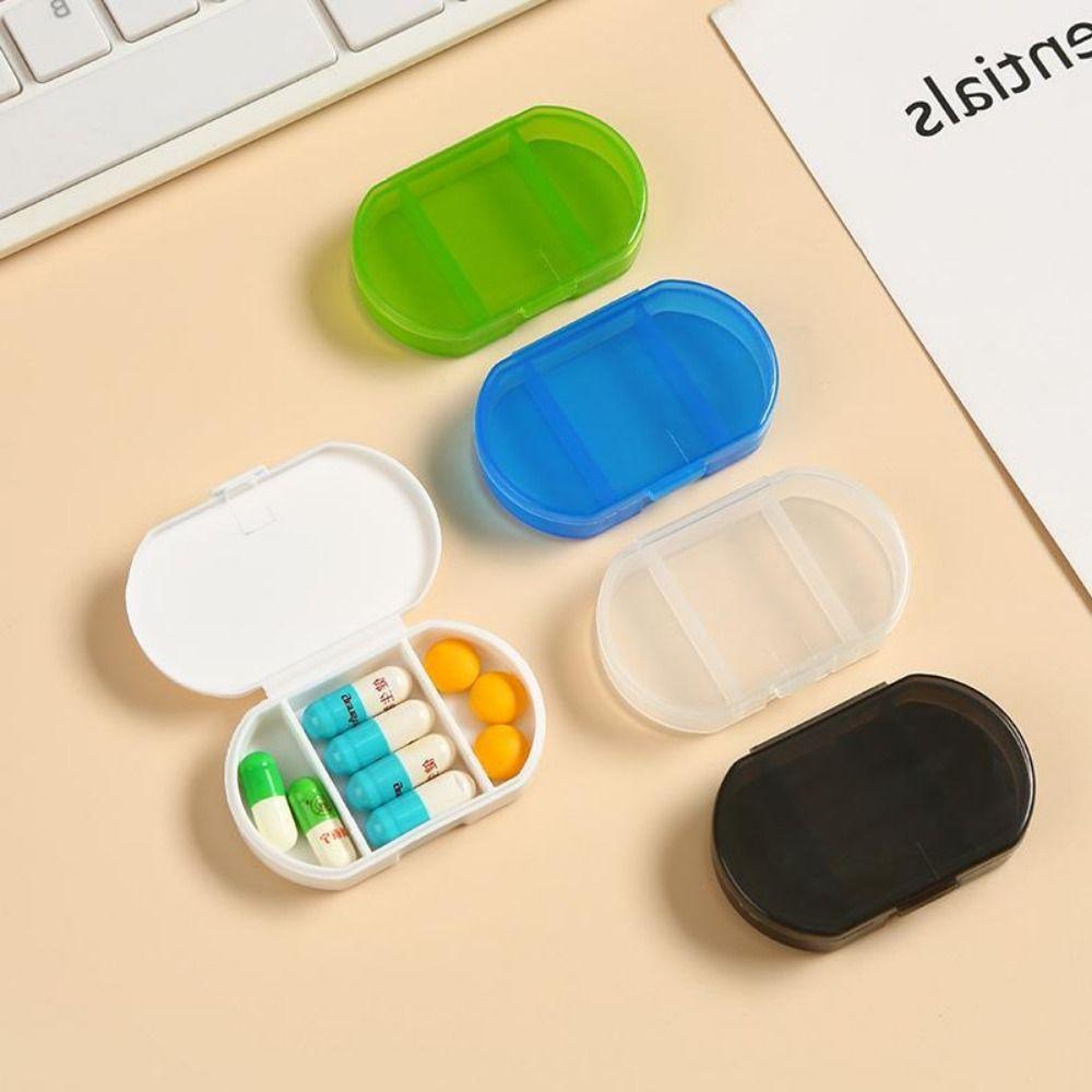 Three Compartments Mini Pill Box Moisture-proof Pill Case Vitamin Supplements