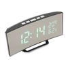 Digital Alarm Clock 1224H Display Mode Smart Light Sensor Curved Screen Dimmable LED Clock for