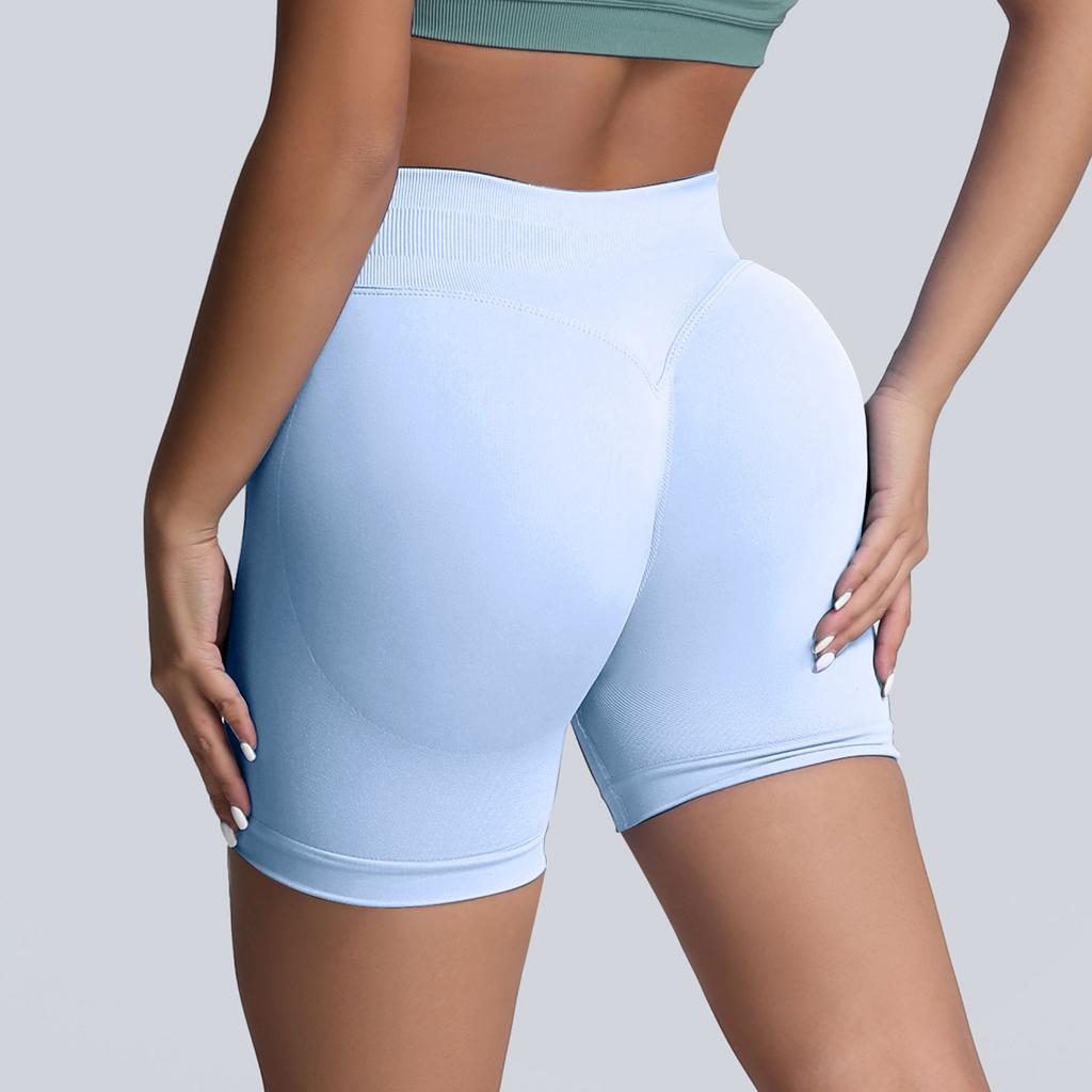 Женские однотонные шорты для йоги, бесшовные, для фитнеса, подъема бедер, бега, йоги, спортивные шорты с тремя точками