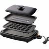 Hot Plate, Smoke-resistant, Large Yakiniku Plate, Flat Plate, Takoyaki Plate, 3 Pieces, Smoke Reduction, with Lid, Black APA-137-B