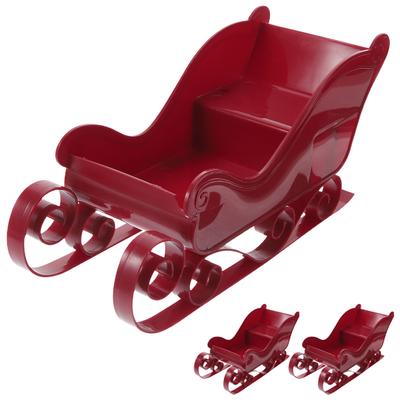 3 шт. Рождественские елочные украшения сани настольные сани рождественское украшение красное нежное украшение