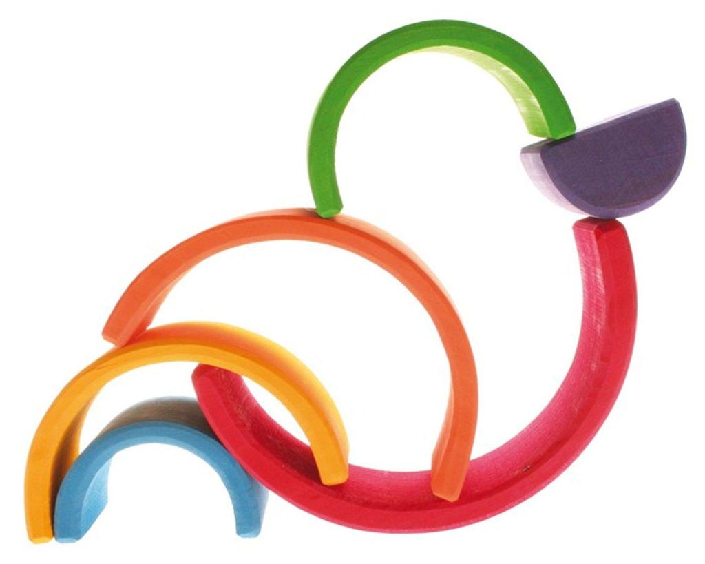 Радужный туннель Grimm's, Большой, 9 см В x 17 см Ш x 6,5 см Г, Развивающая игрушка, Строительные блоки, Декор интерьера, Ролевая игра