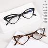 Women Cat Eye Reading Glasses Anti Blue Light Presbyopic Computer Glasses Vintage Clear Lens Black Leopard Frame Reading Glasses