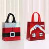 6/12PCS Mall Shopping Bags Reusable Retail Bags Waterproof Merry Christmas Red Gift Tote Bag Santa Claus & House Non-woven