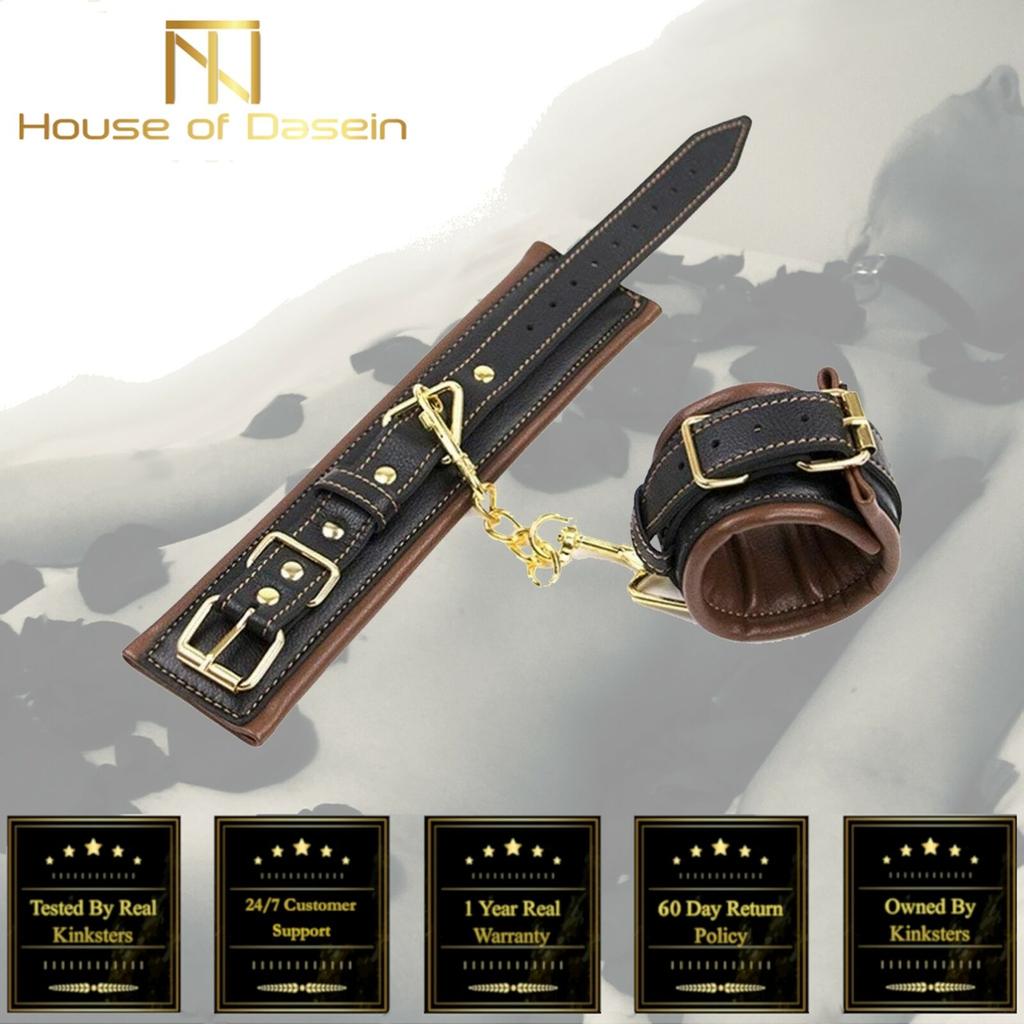 Soft Padded Black Brown Wrist Ankle Cuffs   Restraints Cuffs & Shackles