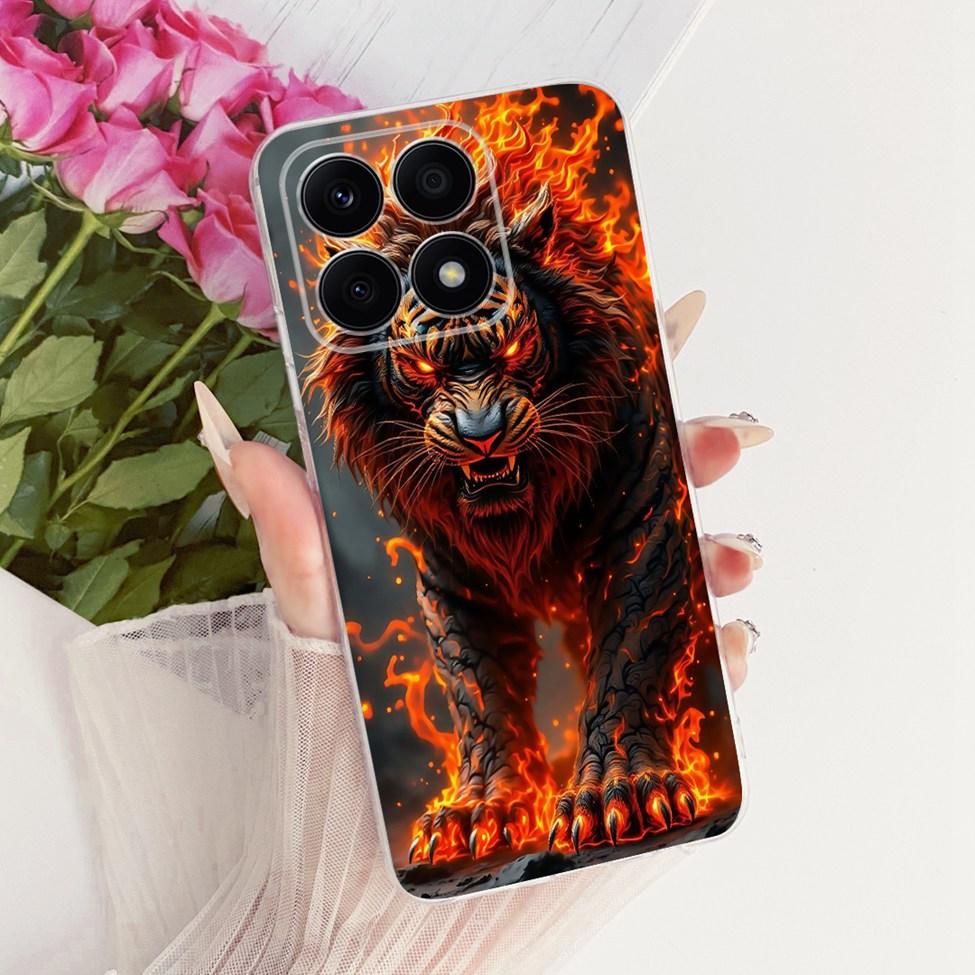 For Honor X8a 4G Case Transparent Cute Cat Fashion Butterfly Funny Painted Casing CRT-LX1 CRT-LX2 CRT-LX3
