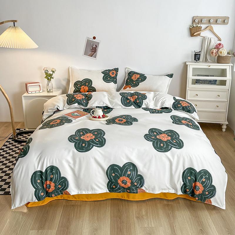 Утолщенная простыня с начесом из четырех предметов и пододеяльник, комплект из трех предметов, четырехсезонное осеннее и зимнее постельное белье, пододеяльник