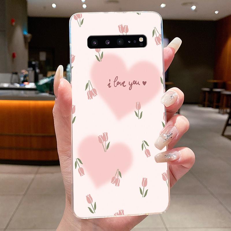 Phone Case For Samsung Galaxy S10 5G Capa Coque Butterfly Bow Protective Casing Transparent Soft Silicone TPU Cover Fundas