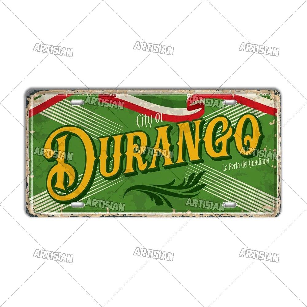 MEXICO License Plate Landmark Metal Tin Plaque City Metal Sign Wall Decor Garage Bar Pub Club Hotel Cafe Kitchen Home