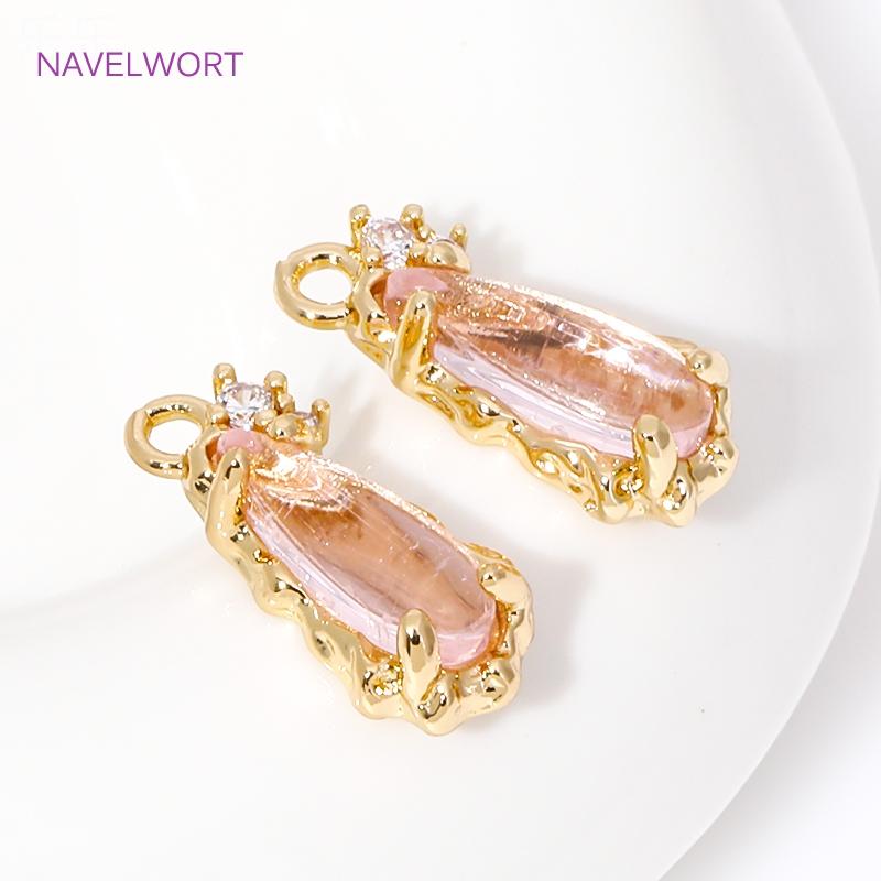 7mm*15.5mm Pendants For Jewelry 18K Gold Plated Teardrop Crystal Charms For Earrings Making,DIY Jewelry Making Accessories