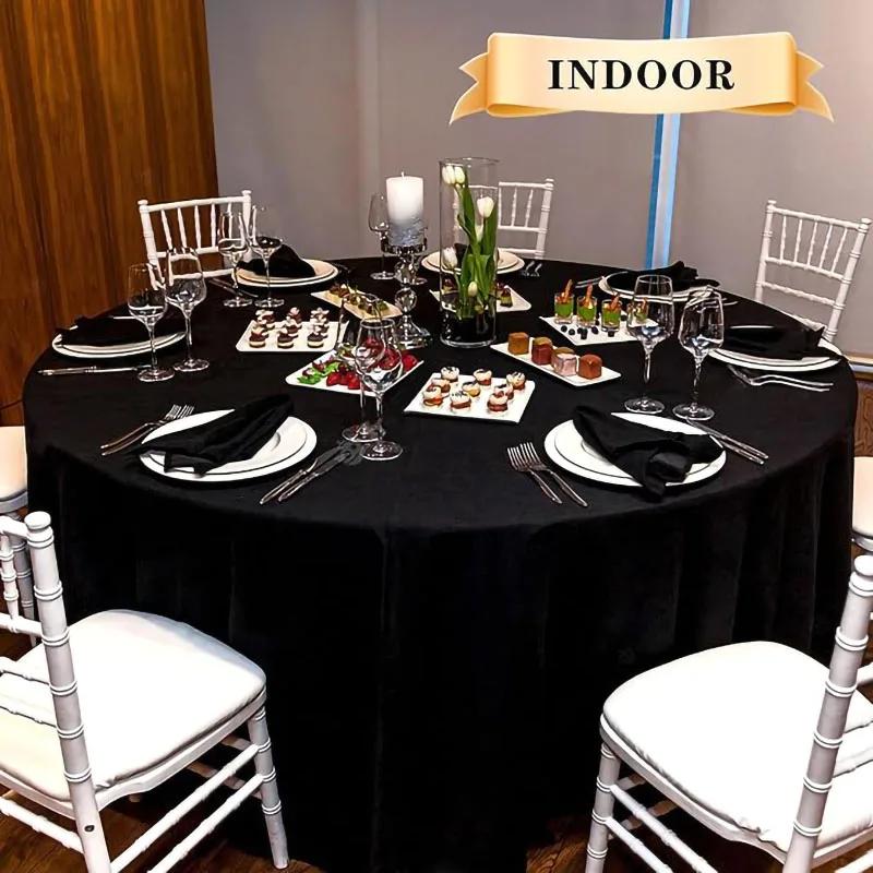 Скатерть из полиэстера, круглая, устойчивая к пятнам и складкам, моющаяся, для обеденного стола, фуршетов и кемпинга