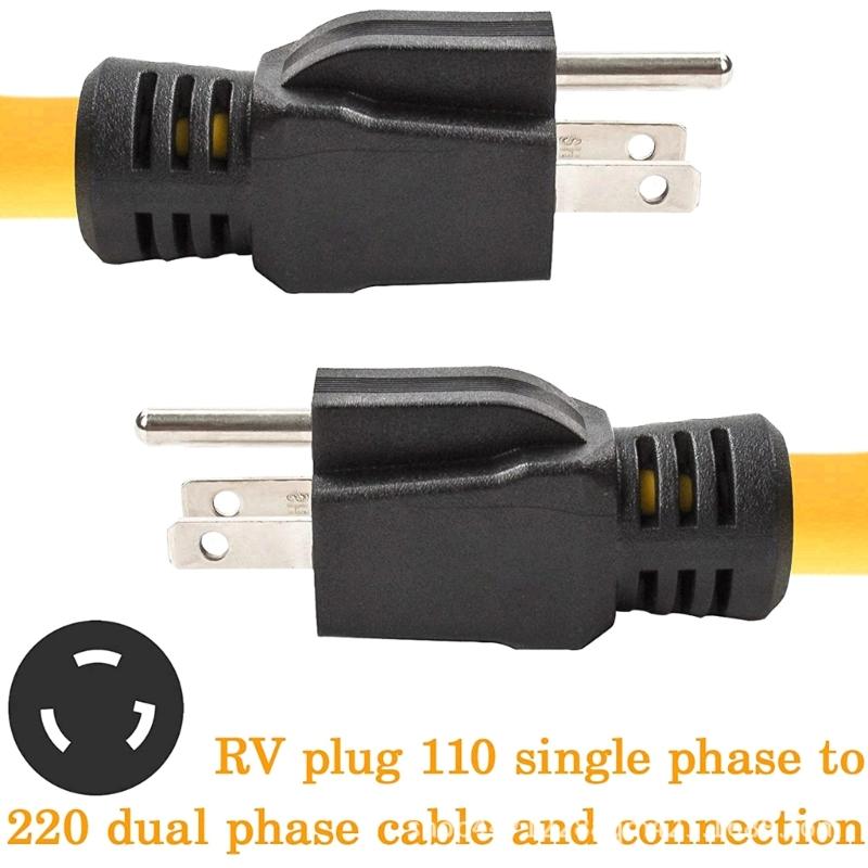 3-контактная вилка для подключения двойного удлинителя 12AWG 125 В NEMA от 5-15P до 5-15P Адаптер шнура Кабель переключателя передачи