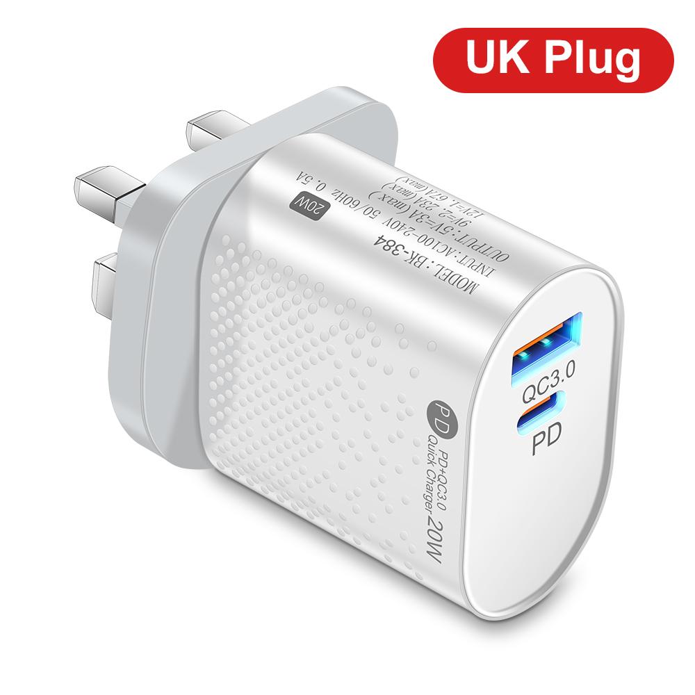 PD 20W USB C зарядное устройство Quick Charge 3.0 QC 3.0 Type C зарядное устройство телефонный адаптер для Xiaomi iPhone Samsung быстрая зарядка EU US UK вилка