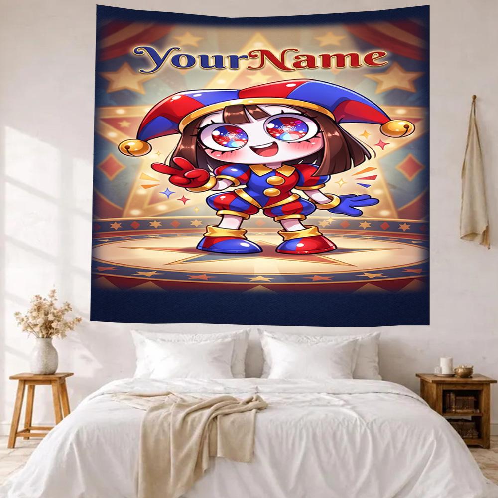 Digital Circus Custom Your Name Wall Decor Tapestry Art For Pet Memorial Birthdaywedding Party Backdrop Family Gift