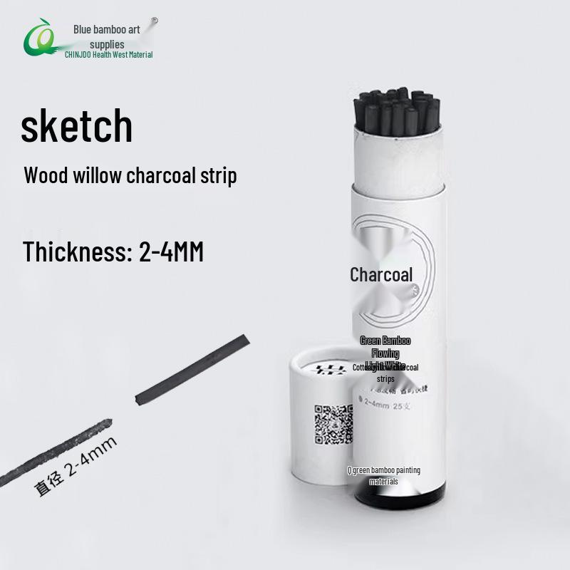 Угольные карандаши Ruimengte Extra Dense из бамбука и ивы - Упаковка 25 штук для быстрых набросков