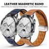 Genuine Leather Magnetic Bracelet for Huawei Watch GT4 3 Pro 43 46mm Breathable Band for Samsung Galaxy 7 Ultra 4 5 6 40mm 44mm 47mm Gear S3 20mm 22mm