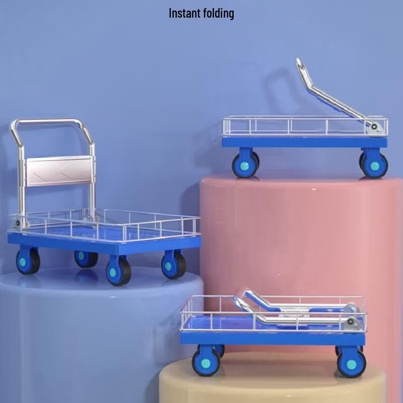 Patang Durable Flatbed Cart with Guardrails