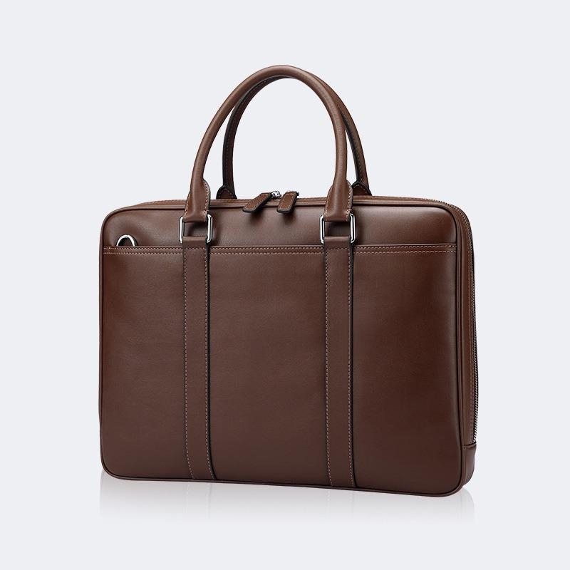 Genuine Leather Men's Business Hand Casual Large Capacity Briefcase Men's Cowhide Simple Shoulder Crossbody Men's Handbag