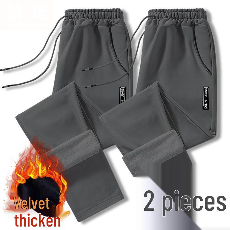 Мужские вельветовые брюки прямого кроя слим-фит на подкладке для осени и зимы