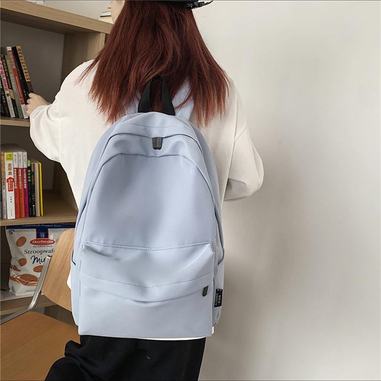 2022 Backpack Female Large Capacity Solid Color College Student Laptop Backpack School Bag