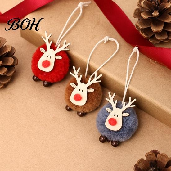 Small Lightweight Xmas Tree Ornaments Christmas Felt Elk Hanging Ornaments, Cute Fuzzy Pom Reindeer Deer Decorations for Holiday Pendant, Party Winter