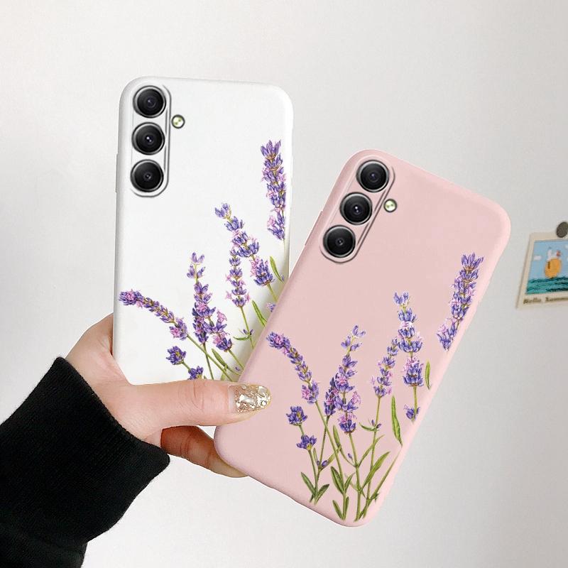 Мягкий силиконовый чехол с цветочным узором для Samsung A55 M35 S24 Xiaomi Redmi Note 13 Pro 13C iPhone Huawei Honor Realme Camera Защитный противоударный чехол