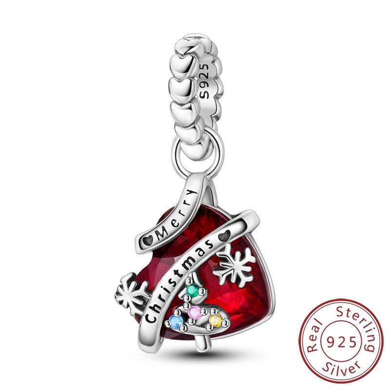 New 925 Silver Christmas Series Charm Beads For Bracelet Pendant Charm Women DIY Christmas Gift