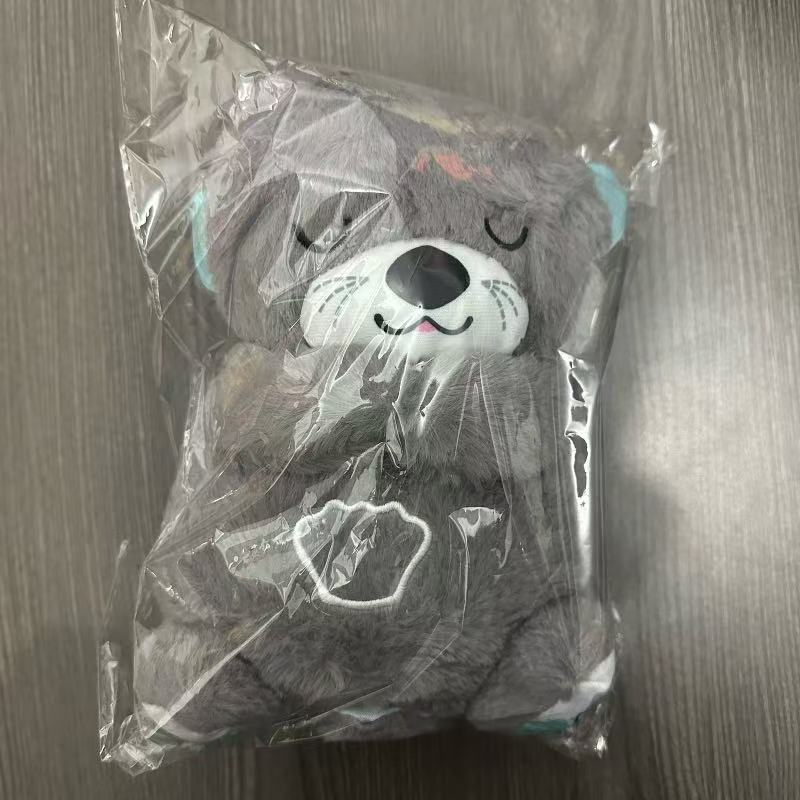 New Breathing Otter Plush Toy with Music & Light, Soft Cuddly Stuffed Animal, Soothing Companion for Kids, Cute Gift for Girls
