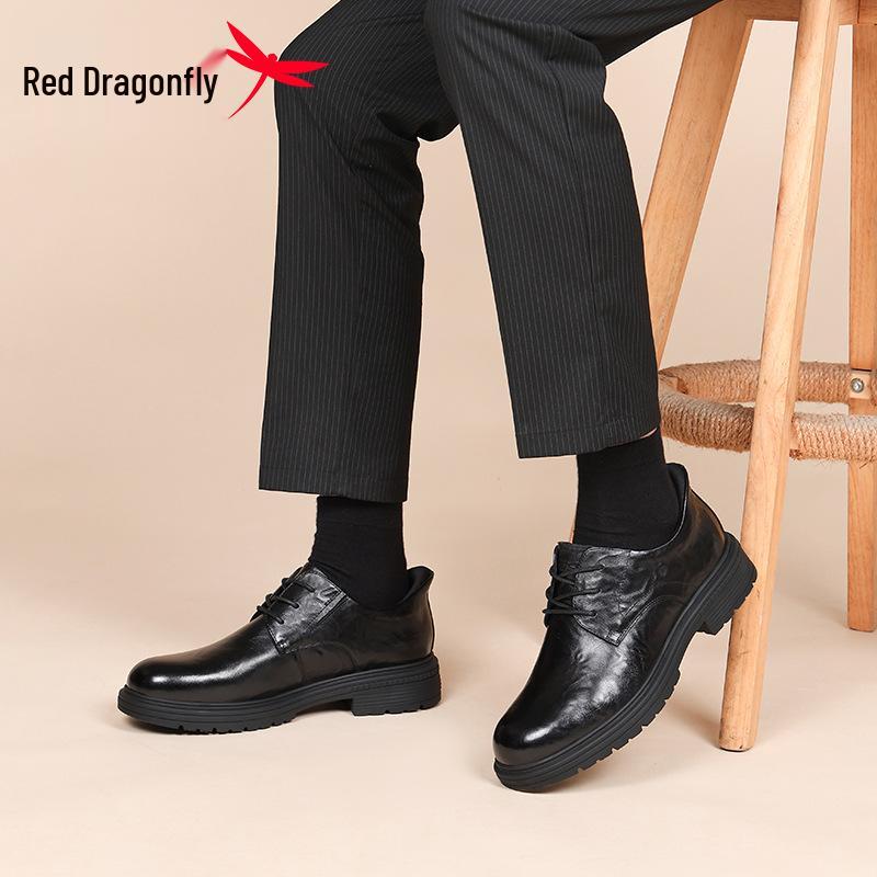Мужские кожаные туфли дерби Red Dragonfly – Натуральная кожа для формального бизнеса и свадеб