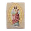 Christian Icons Baroque Style Christian Sacred Heart of Jesus Gold Silk Brocade Portrait Wall