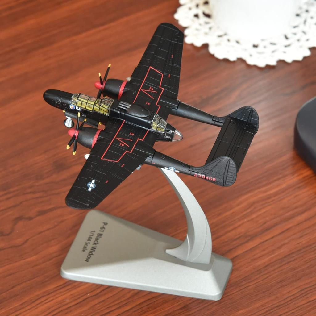 NUOTIE Black Widow Widow In Black Metal Fighter Model World War II Diecast Metal Model Military Collectibles Gifts 1144 P-61B &