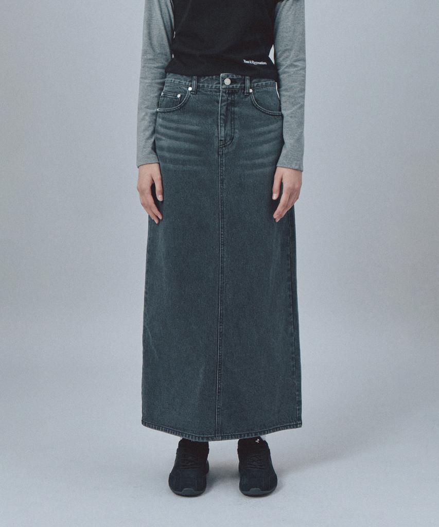 Rest And Recreation Denim Maxi Skirt - Black