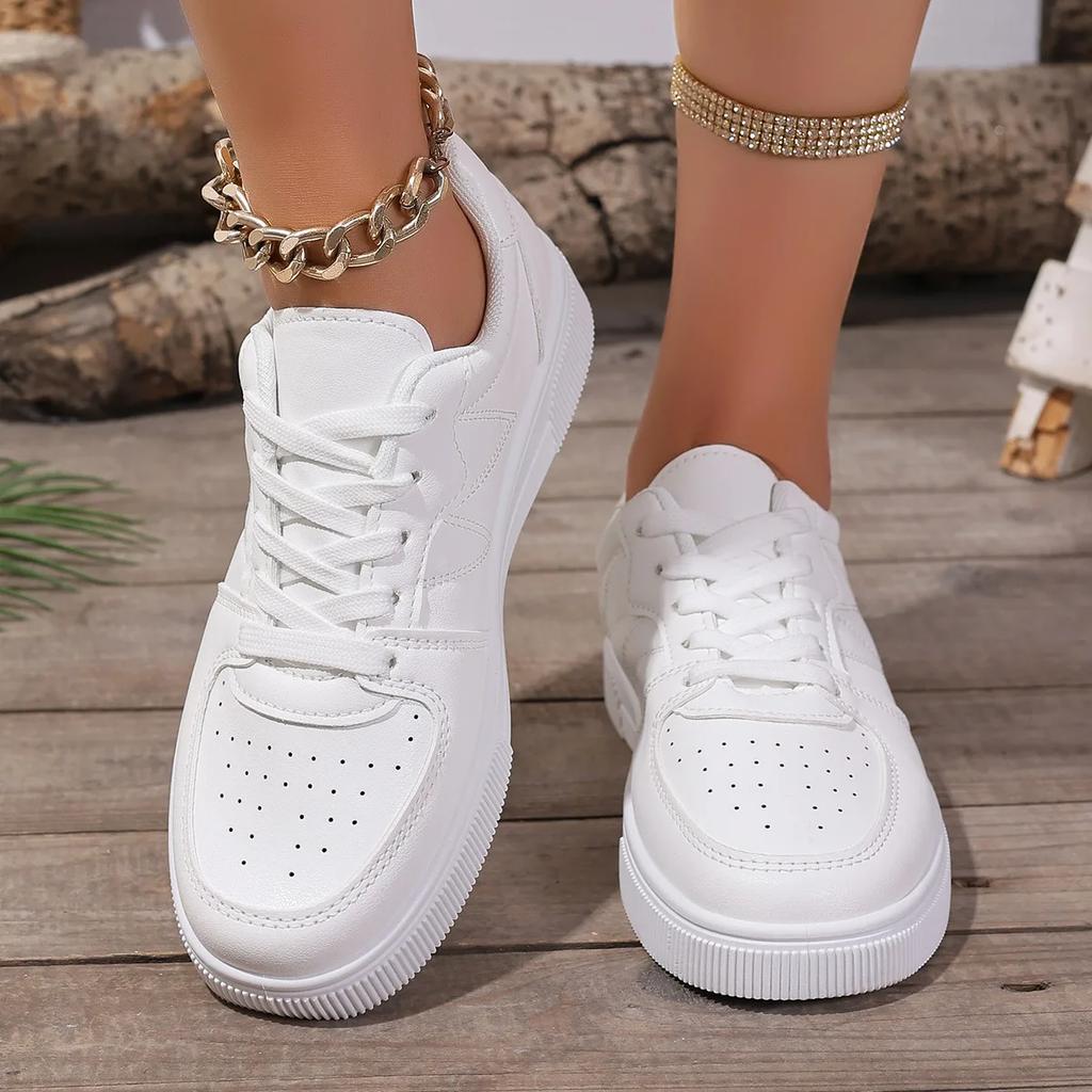Женские вулканизированные туфли плоские классические спортивные на шнуровке обувь для скейтборда для ходьбы белые кроссовки для бега