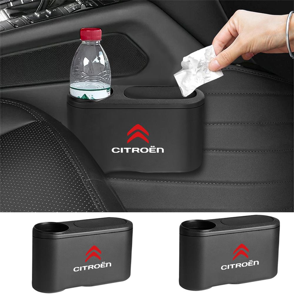 ABS Car Door Side Hanging Trash Can With Water Bottle Holder Trash Bin For Citroen C1 C3 C4 C4L C5 C6 VTS C-ELYSEE C4L DS3 DS ZX