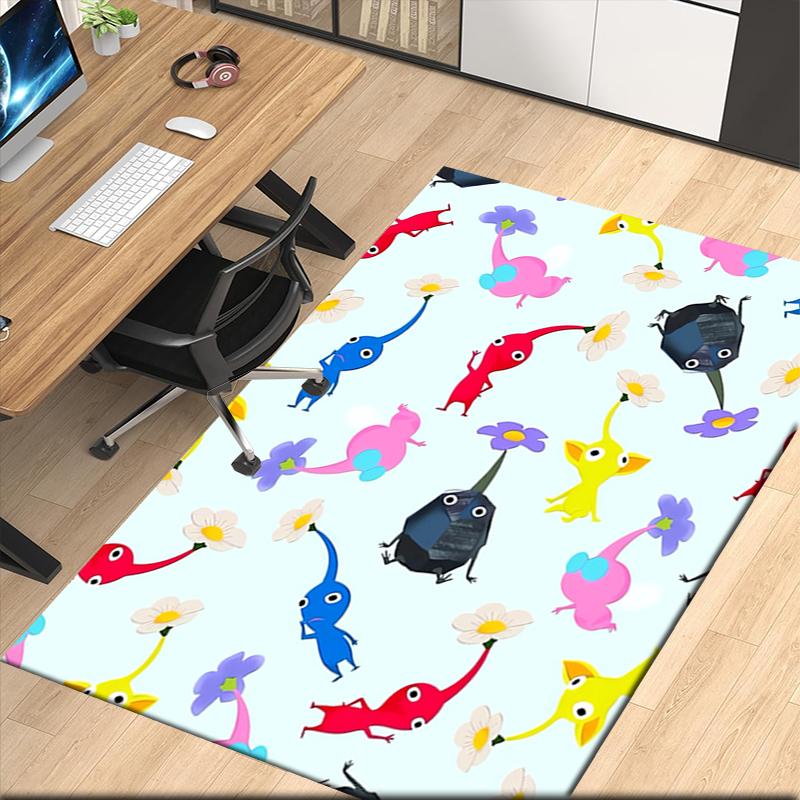 Pikmin Printed Carpet, for Office Chair Living Room Bedroom Kitchen Room Decor Gifts.