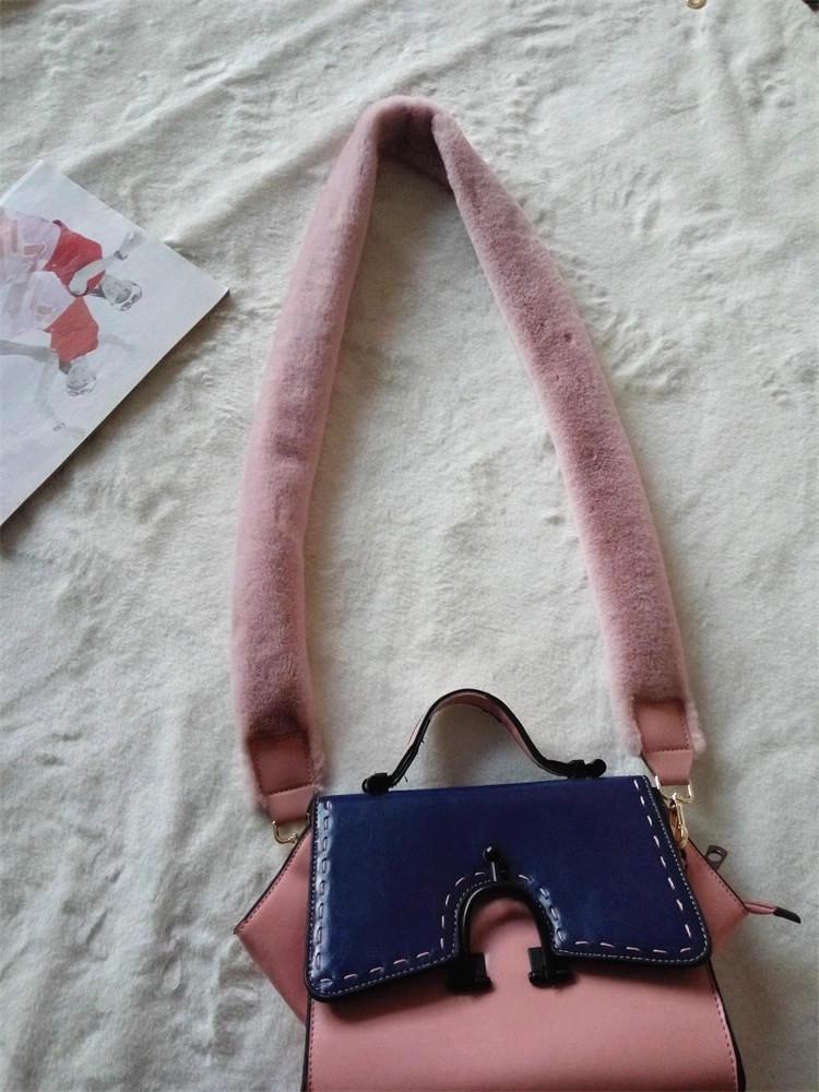 Женский плюшевый широкий меховой плечевой ремень для сумок - Универсальная замена для сумок через плечо и на одно плечо