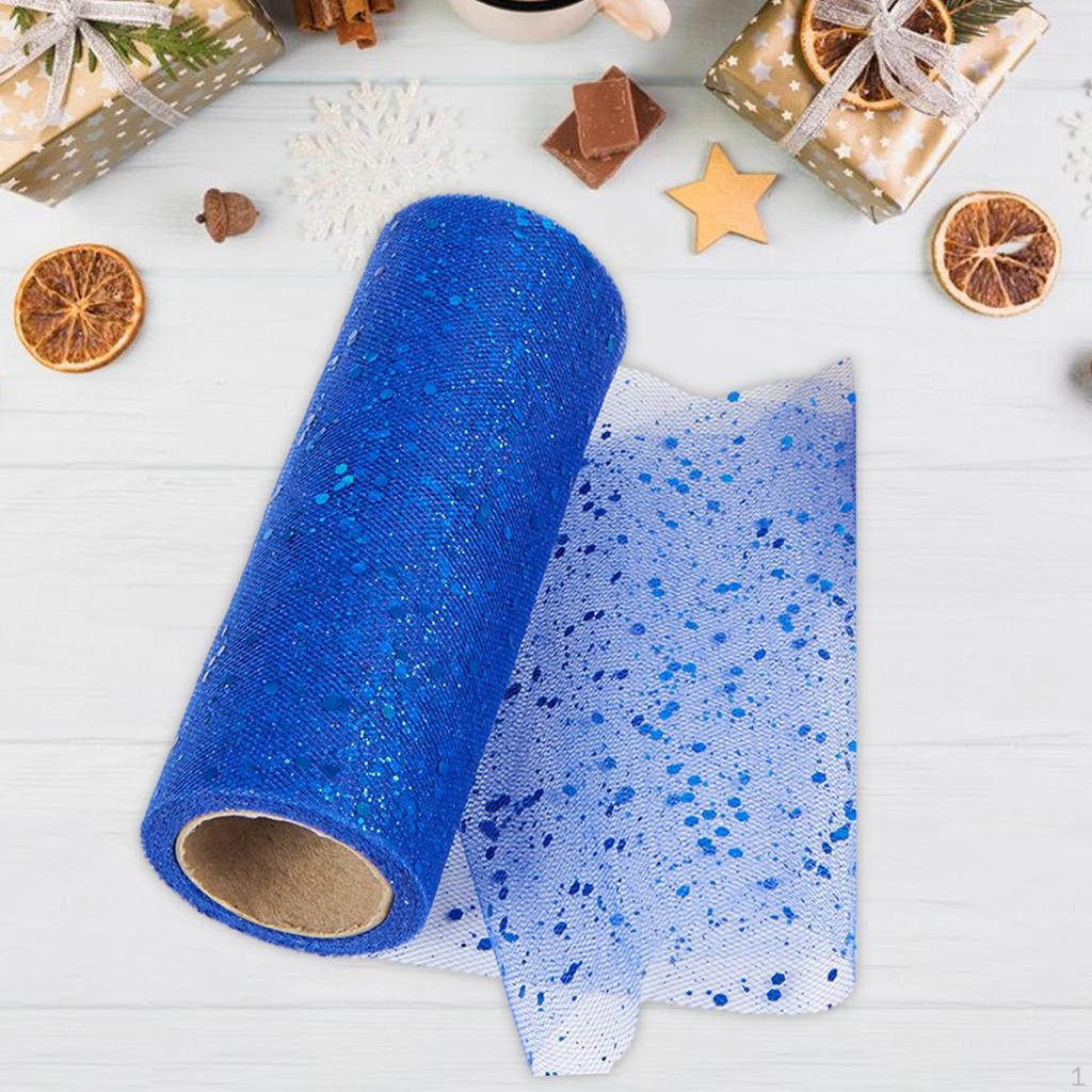 Блестящая тюлевая сетчатая лента, 10 ярдов, универсальная модная портативная ткань с блестками для подарочной коробки