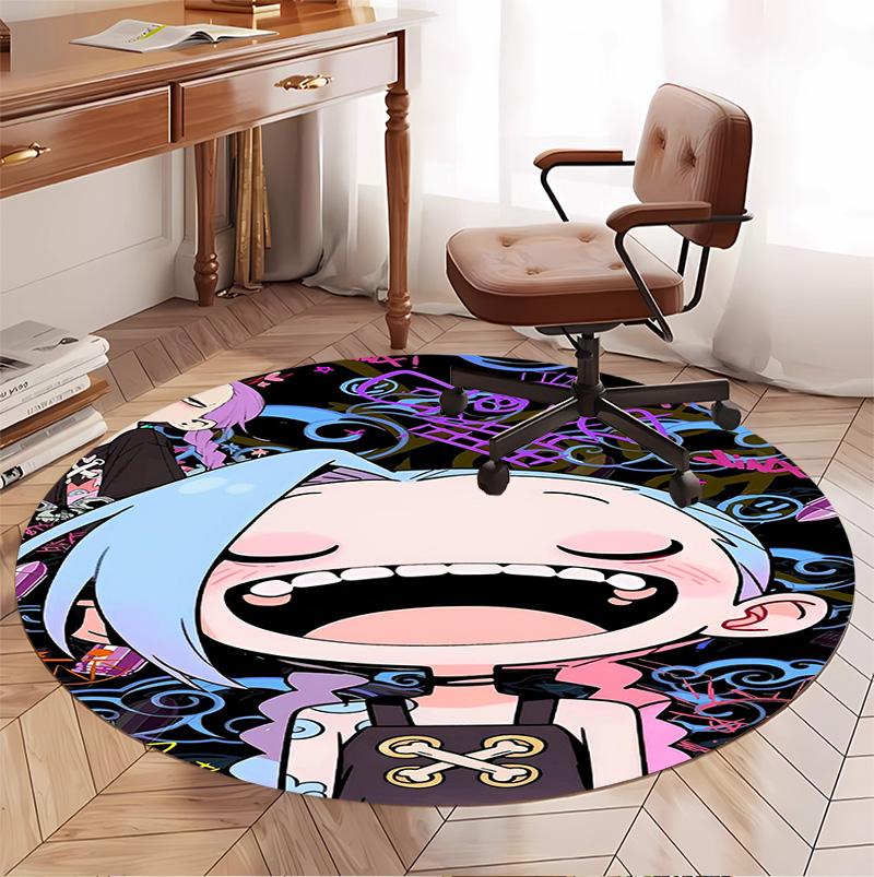 Jinx Pattern Round Rug, Indoor/Outdoor Mat, for Picnic, Gameroom, Bedroom, Office, Living Room, Home Decor Carpet, Birthday Gift