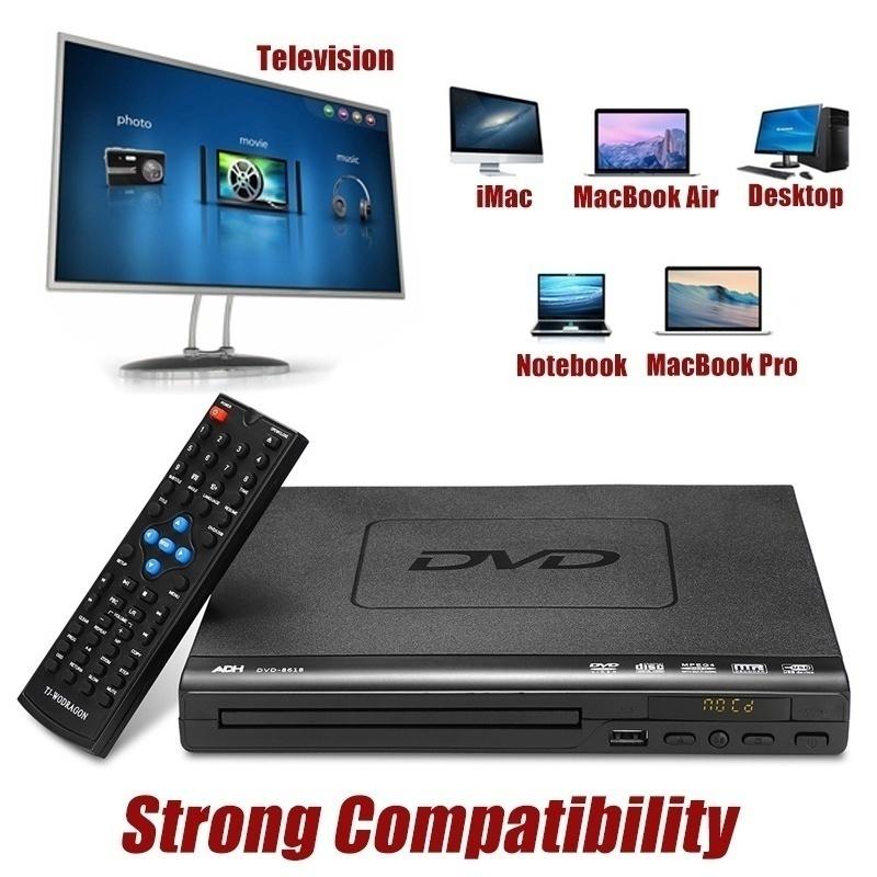 DVD-плеер 15 Вт, 1080P, пульт дистанционного управления с возможностью многократного воспроизведения, USB-порт с возможностью просмотра под разными углами