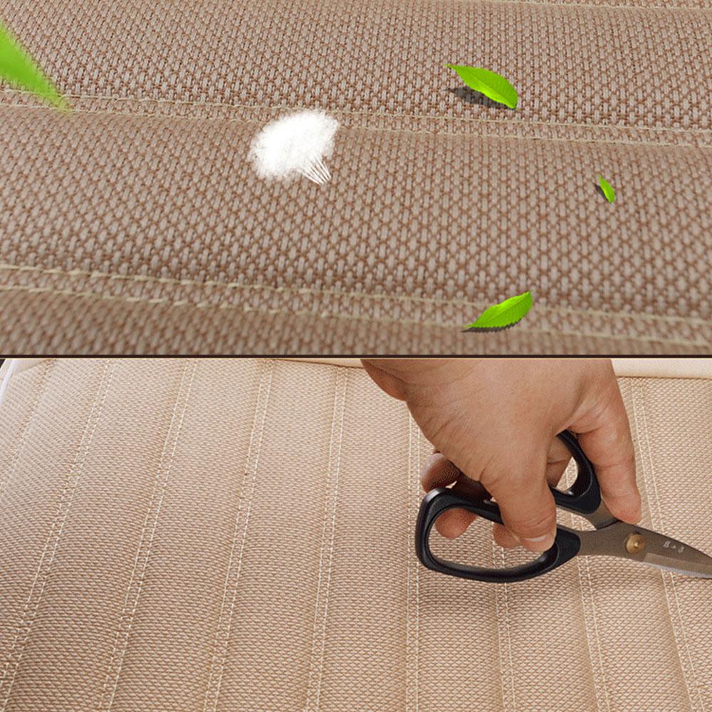 Flax Car Seat Cover Four Seasons Front Linen Fabric Cushion Breathable Protector Mat Pad Auto Accessories Universal Size Cover