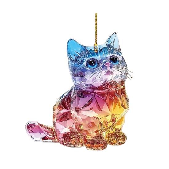 Colorful Animal Ornaments Acrylic Key Chain Backpack Hanging Decorations Car Rearview Mirror Accessories